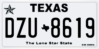 TX license plate DZU8619