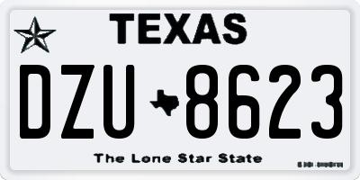 TX license plate DZU8623