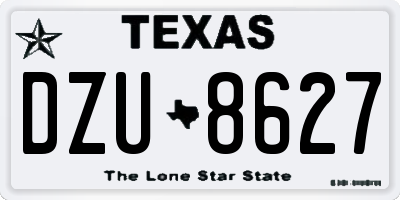 TX license plate DZU8627