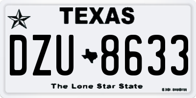 TX license plate DZU8633