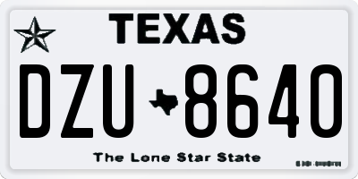 TX license plate DZU8640