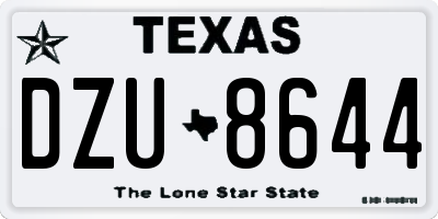 TX license plate DZU8644