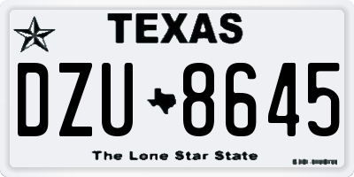 TX license plate DZU8645