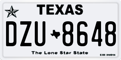 TX license plate DZU8648
