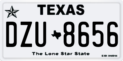 TX license plate DZU8656