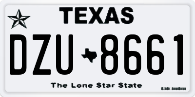 TX license plate DZU8661