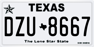 TX license plate DZU8667