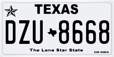 TX license plate DZU8668