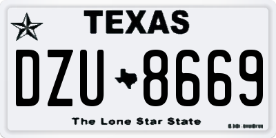 TX license plate DZU8669