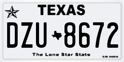 TX license plate DZU8672