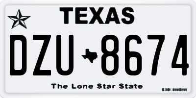 TX license plate DZU8674