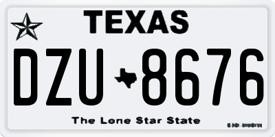 TX license plate DZU8676