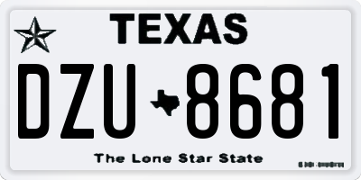 TX license plate DZU8681