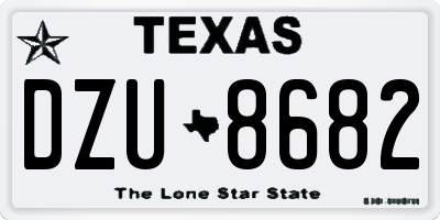 TX license plate DZU8682