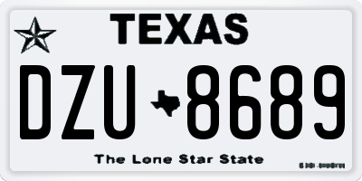 TX license plate DZU8689