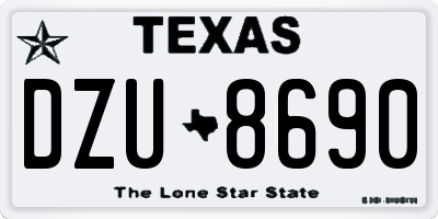 TX license plate DZU8690