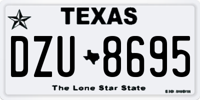 TX license plate DZU8695