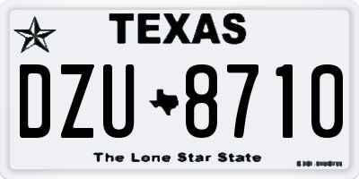 TX license plate DZU8710