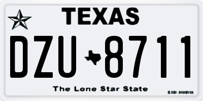 TX license plate DZU8711