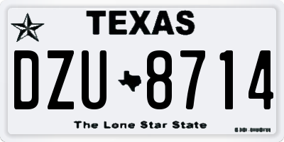 TX license plate DZU8714
