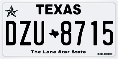 TX license plate DZU8715