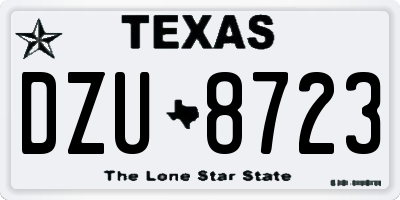 TX license plate DZU8723