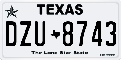 TX license plate DZU8743