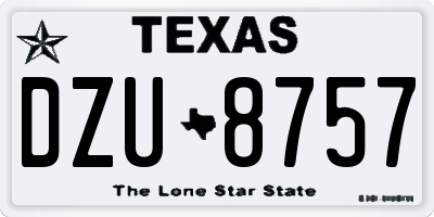 TX license plate DZU8757