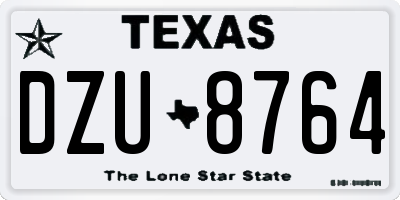 TX license plate DZU8764