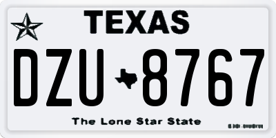 TX license plate DZU8767