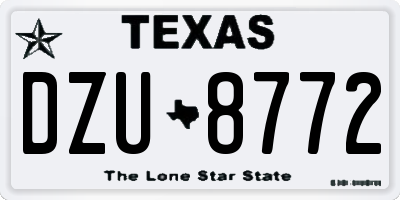 TX license plate DZU8772