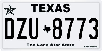TX license plate DZU8773