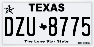 TX license plate DZU8775