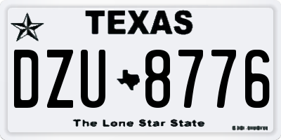 TX license plate DZU8776