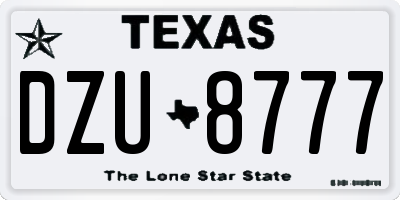 TX license plate DZU8777