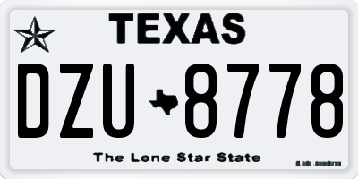 TX license plate DZU8778