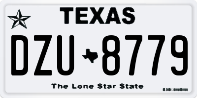 TX license plate DZU8779