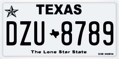 TX license plate DZU8789