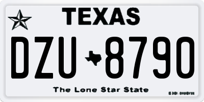TX license plate DZU8790