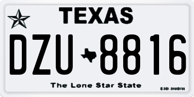 TX license plate DZU8816