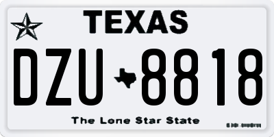 TX license plate DZU8818