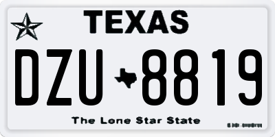 TX license plate DZU8819