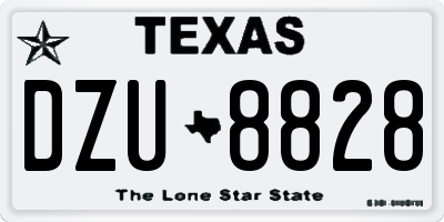 TX license plate DZU8828