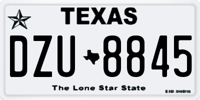 TX license plate DZU8845