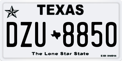 TX license plate DZU8850