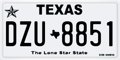 TX license plate DZU8851