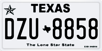 TX license plate DZU8858
