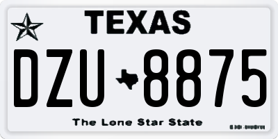 TX license plate DZU8875