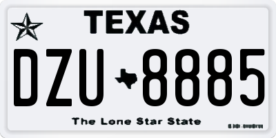 TX license plate DZU8885