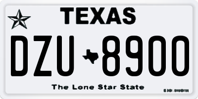 TX license plate DZU8900